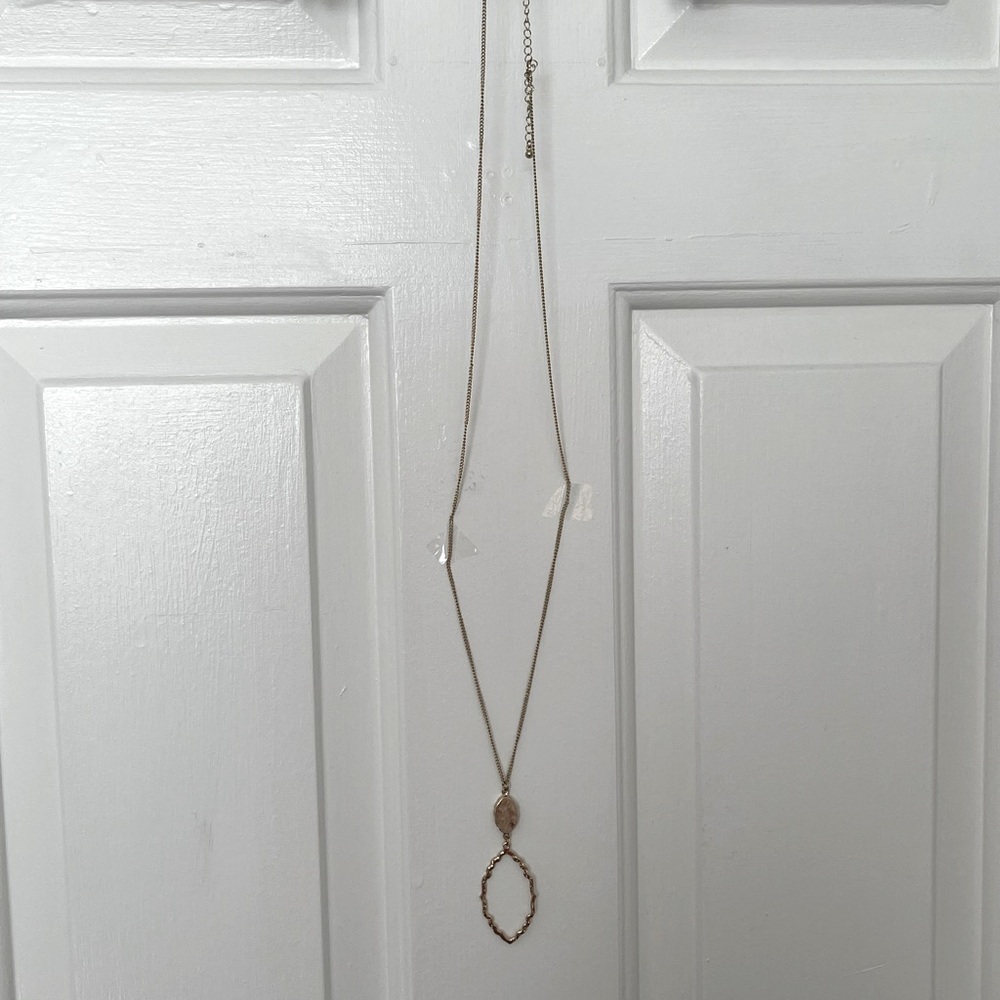 Gold Long Pendant Necklace